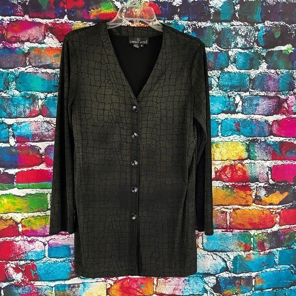 Carole Little Polyester/Spandex Stretch Cardigan Size Small